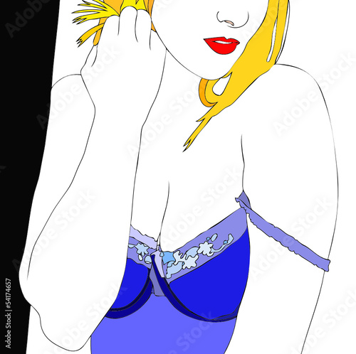 Donna in seducente lingerie