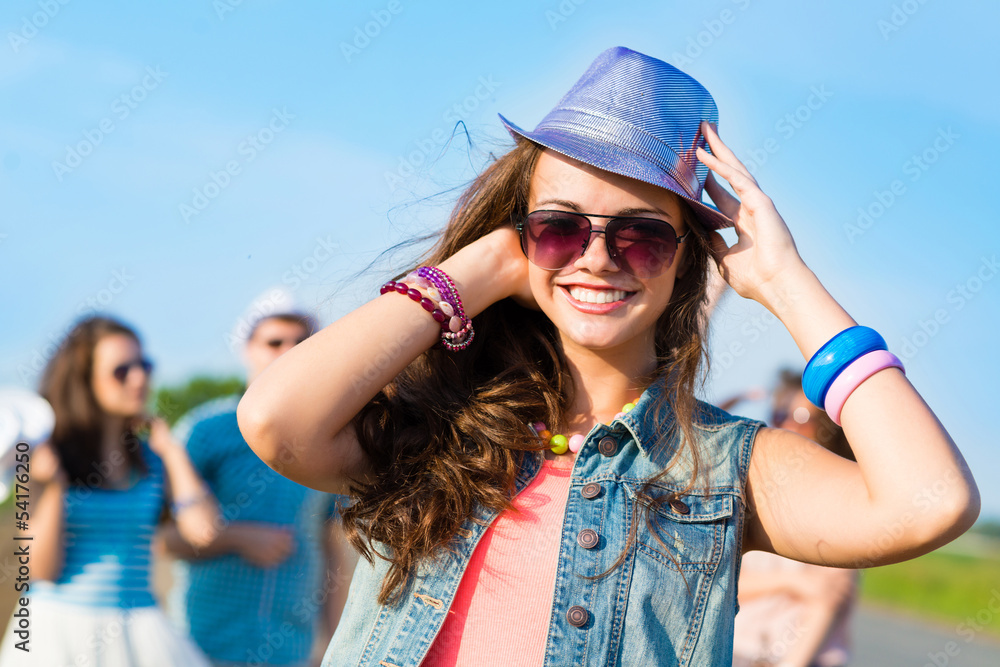 stylish young woman in sunglasses stylish young woman in sunglasses