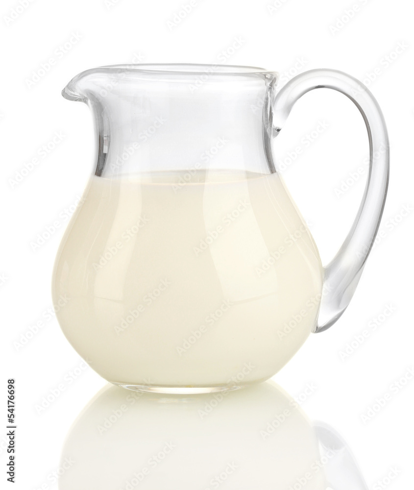 Milk in jug isolated on white Milk in jug isolated on white