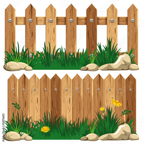 Wooden fence and grass