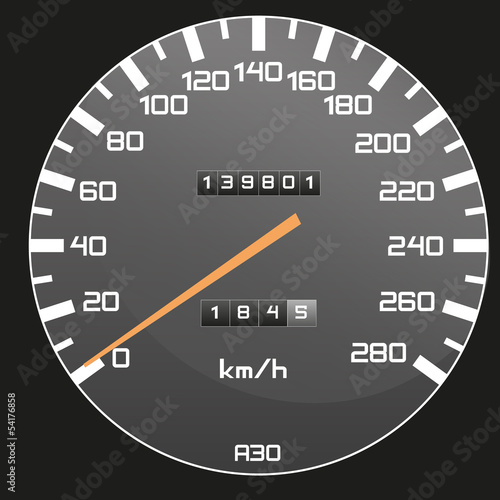 Detail of car speedometer