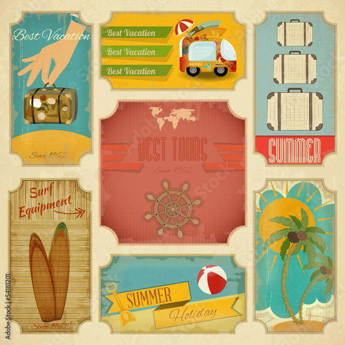 Set of Retro Summer Labels