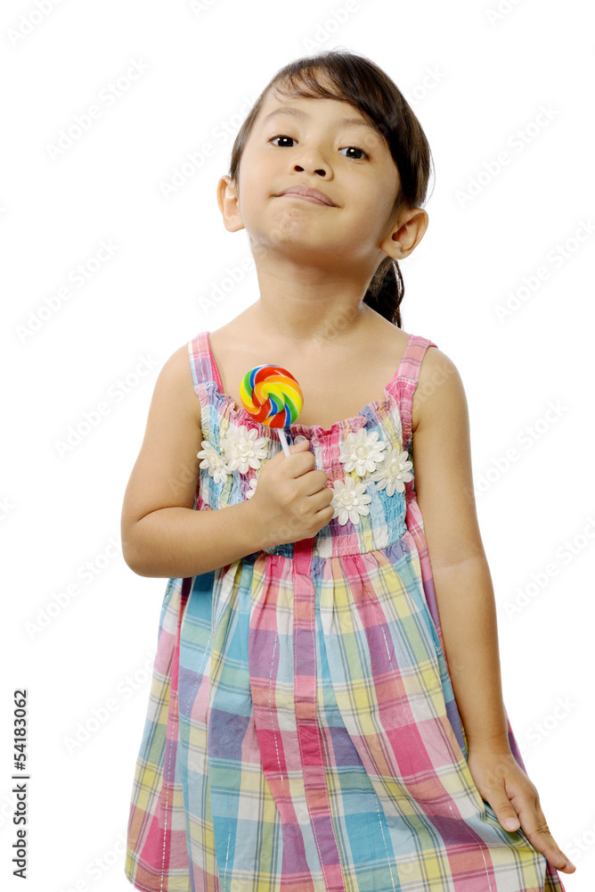 Cute Little Girl Eating Lollipop Cute Little Girl Eating Lollipop
