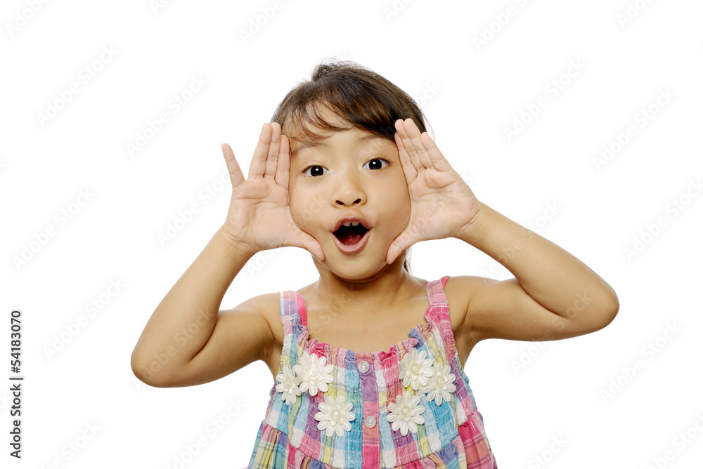 Happy Little Girl Framing Her Face Happy Little Girl Framing Her Face