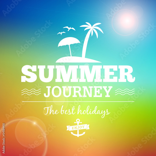 Summer sunrise hawaii journey vector vintage poster background