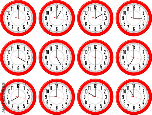 clocks hours vector