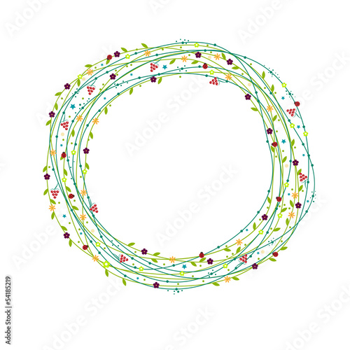 flowers and berries wreath