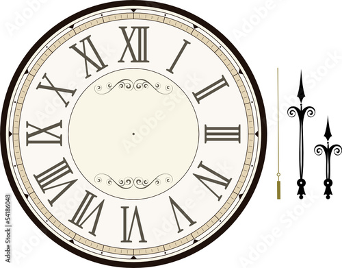vintage clock face template vector