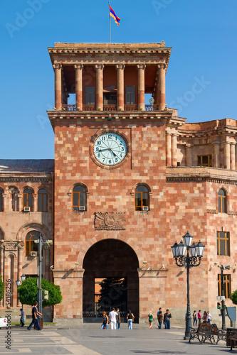 Tower with hours in Yerevan, Hraparak photo