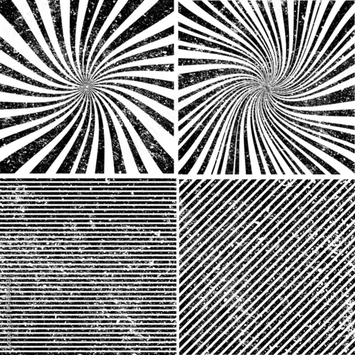 Set of grunge spiral background. Vector illustration.
