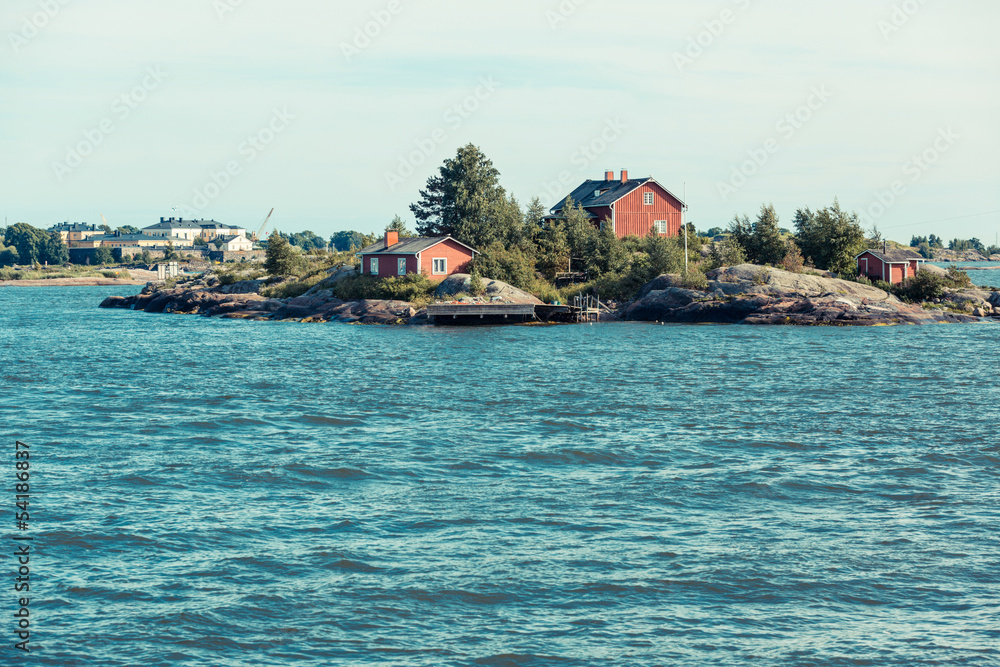 Obraz premium Seascape and Little Islands next to Helsinki