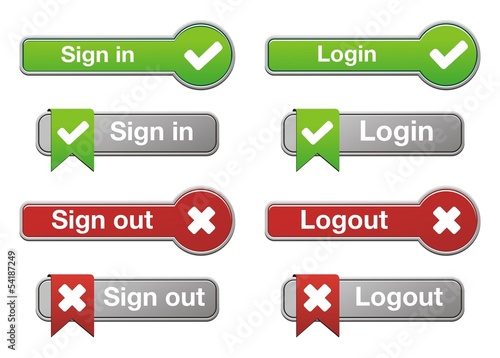 login and logout buttons