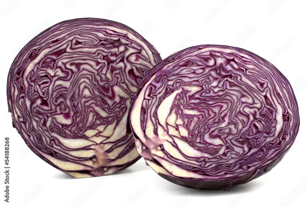 Red cabbage isolated on white background Red cabbage isolated on white background