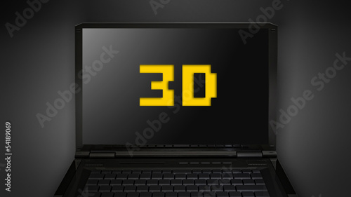 3D theme is display on laptop screen