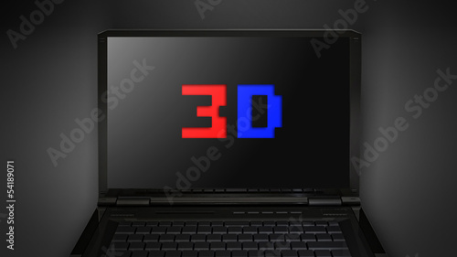 3D stereoscopic display on laptop screen