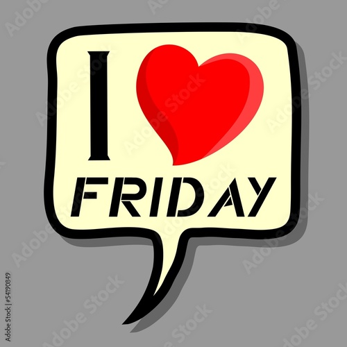 I love Friday sticker