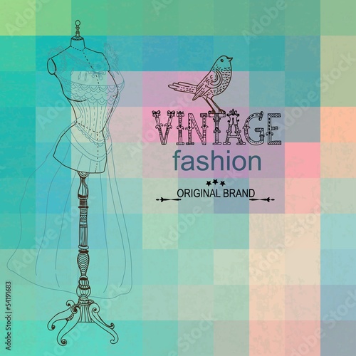 Vintage card with retro dummy