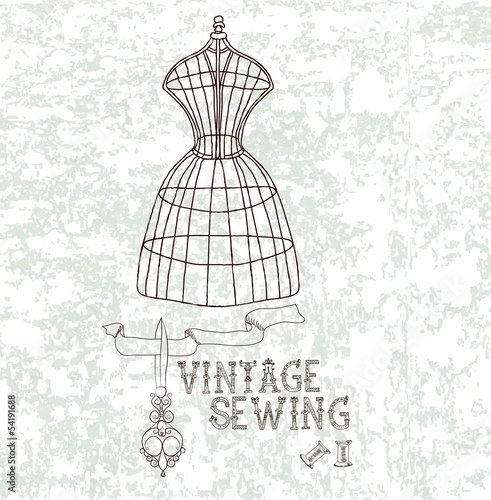 Vintage card with retro dummy