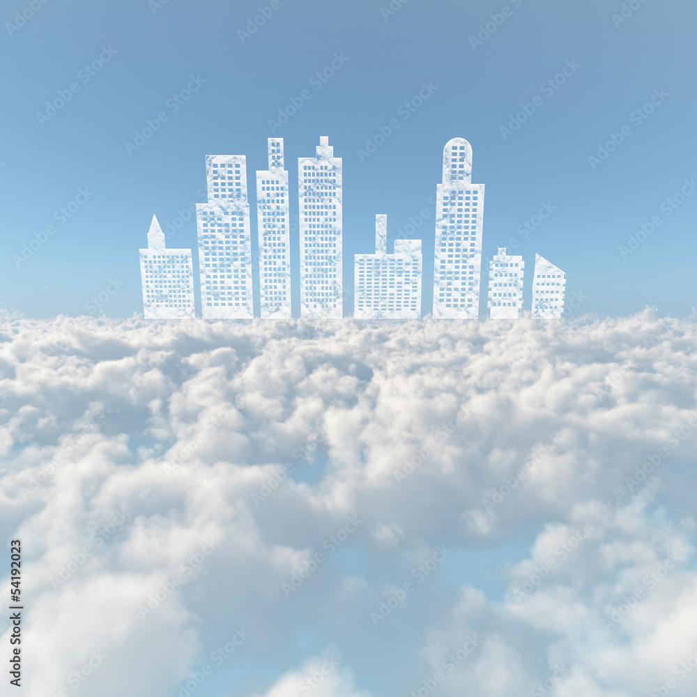 Obraz premium 雲海とビル群の雲