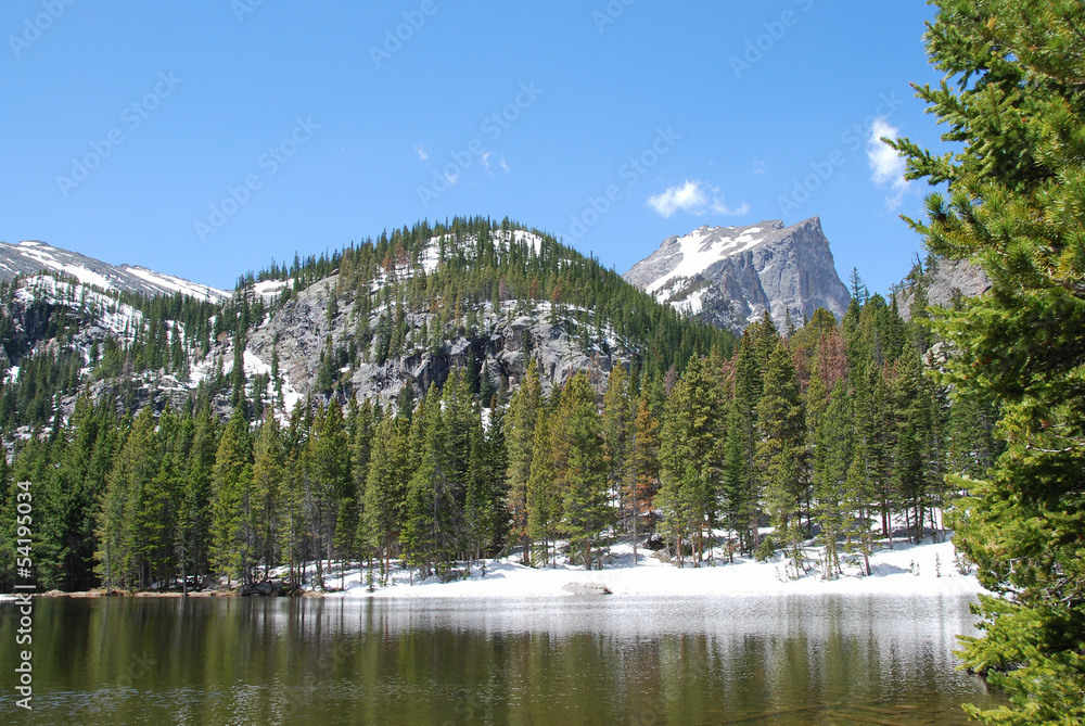 Nymph lake et Hallett Peak, Rocky Mountain National Park, CO