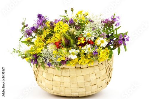 Fototapeta Naklejka Na Ścianę i Meble -  wild flowers in a basket