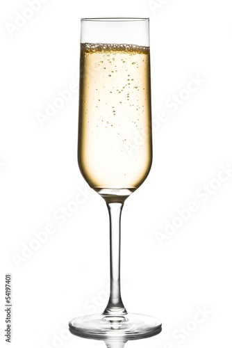 glass of champagne with bubbles