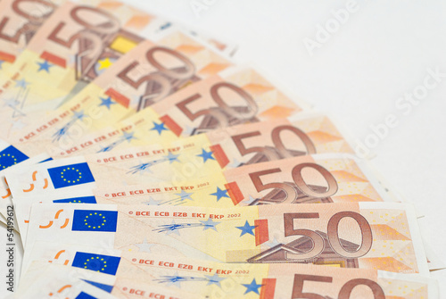 50 euro banknotes fan, financial concept