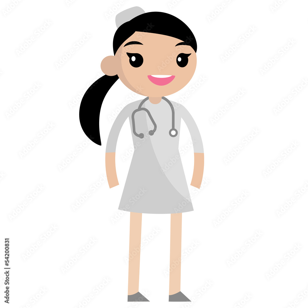 Cute smiling nurse with stethoscope Cute smiling nurse with stethoscope