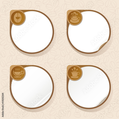 Coffee label stickers set