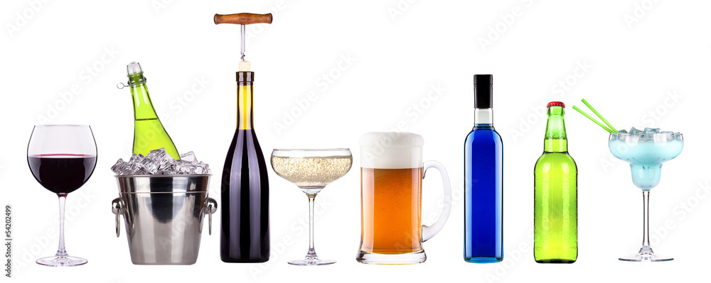 red wine, champagne, beer, alcohol cocktail red wine, champagne, beer, alcohol cocktail