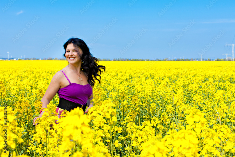 Fun in oilseed rape field Fun in oilseed rape field