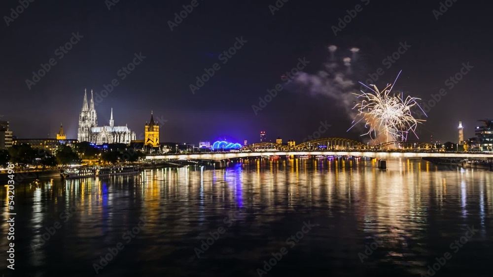 cologne cathedral with fireworks cologne cathedral with fireworks