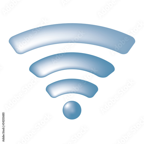 Blue wireless symbol (wifi)