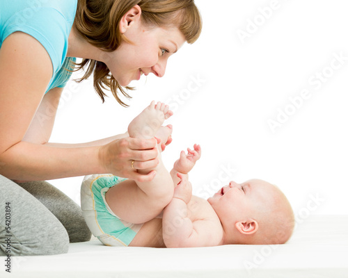 happy mother having fun wit...