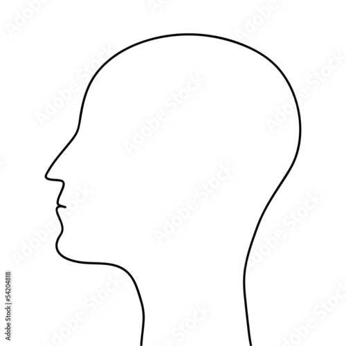 silhouette of a man head. vector