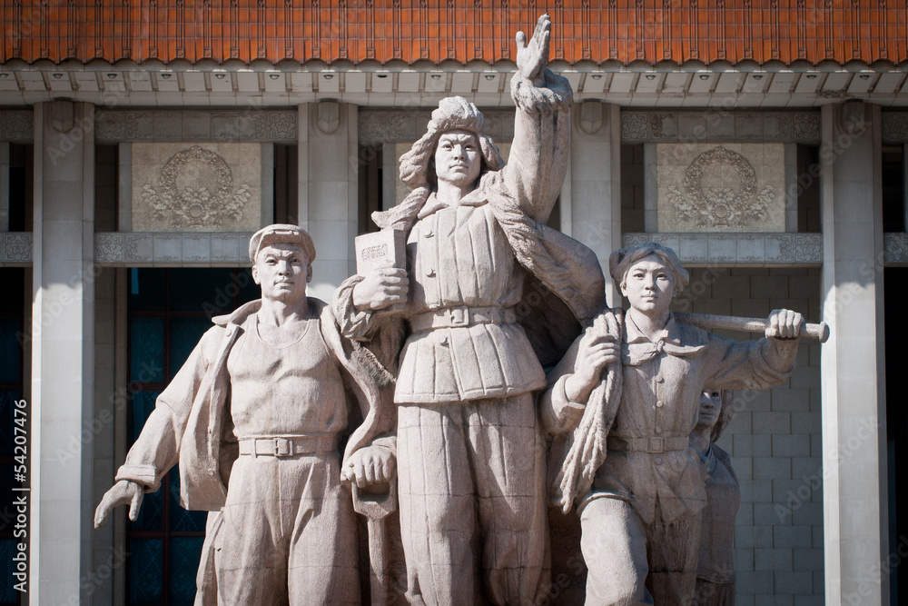 Revolutionary statues near Mausoleum of Mao Zedong in Beijing
