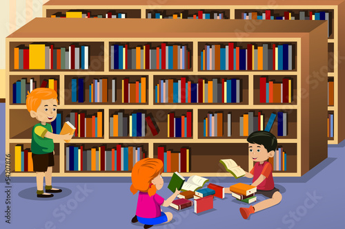 Kids reading a book