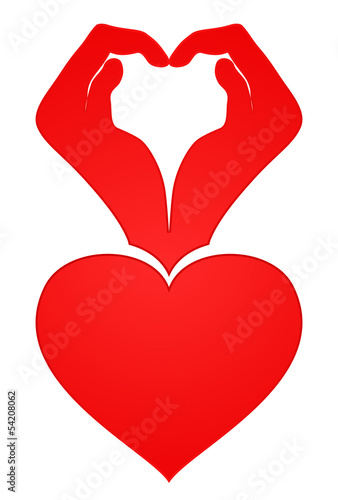 heart with hand abstract concept