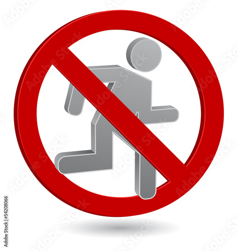 no entry - stop sign person icon 3d