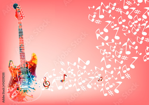 Abstract guitarist color. Eps 10