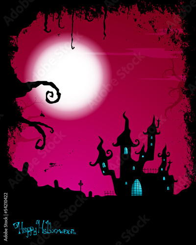 Vector Illustration of a Scary Halloween Card