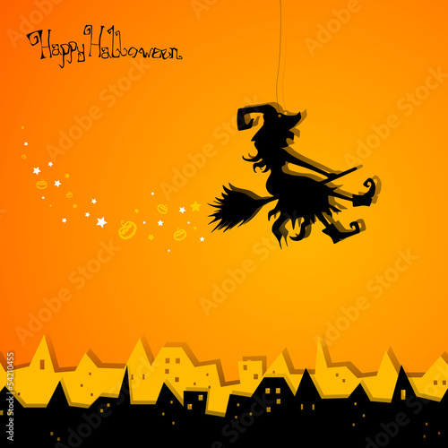 Vector Illustration of a Scary Halloween Card
