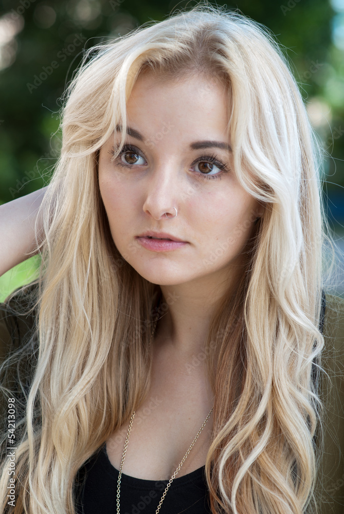 Young woman with a nose ring Young woman with a nose ring