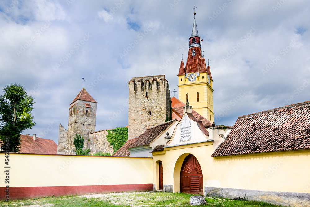 The fortified church of Cristian, Brasov district, Romania.