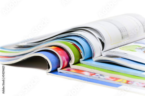 Color magazines isolated on the white background
