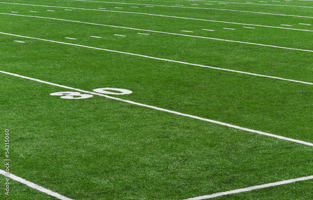 American Football Feld - 30 Yards Line on Football Field