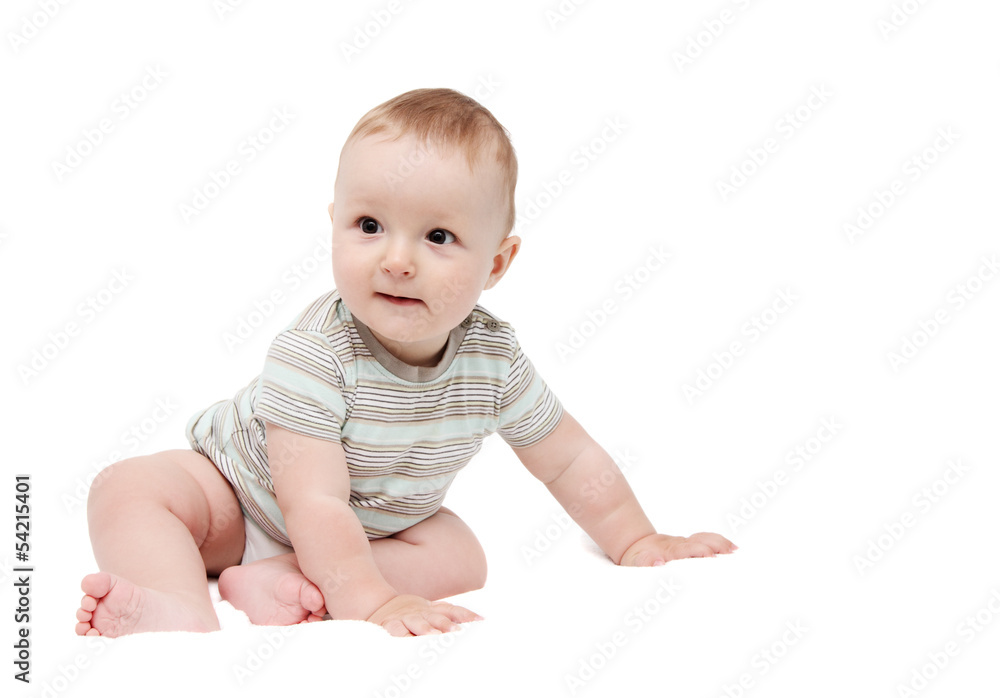 beautiful happy baby boy sitting on white background beautiful happy baby boy sitting on white background