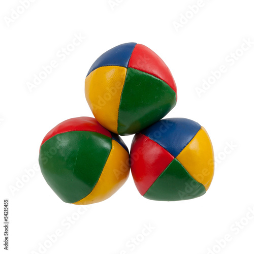 Three juggle balls isolated