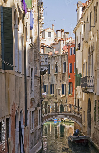Canal with bridge in Venice