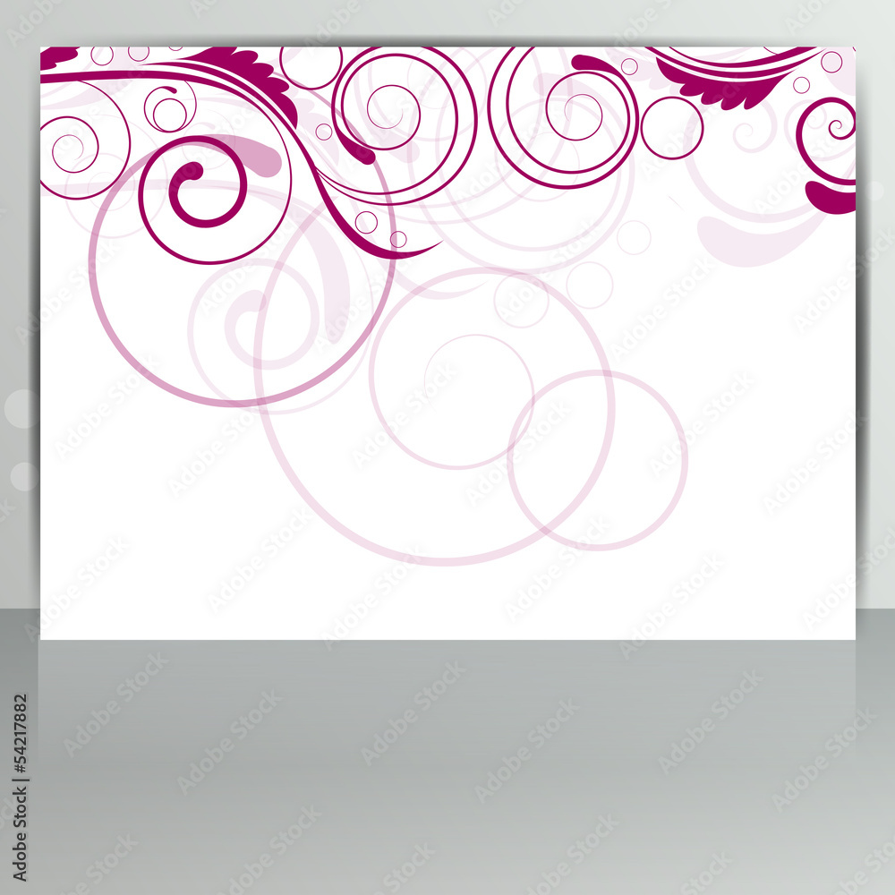 Abstract card with floral background Abstract card with floral background